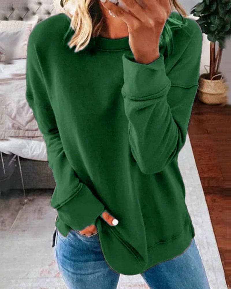 Elizabeth - Effortless Style with Solid Color Sweater