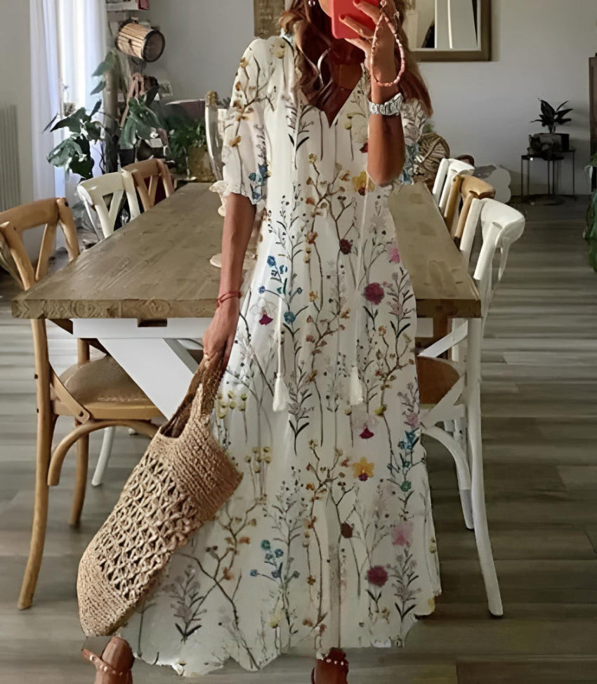 Andrea - Boho Dress with Tummy Coverage