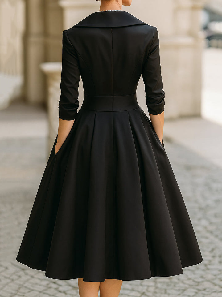 Lina - Midi Dress in Satin - Alurea & Co.