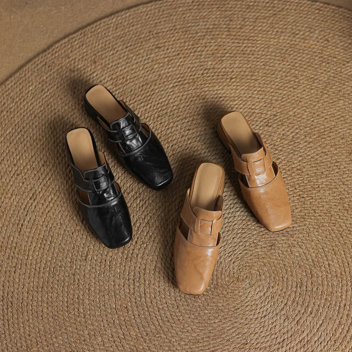 Andie Genuine Leather Mules - Alurea & Co.