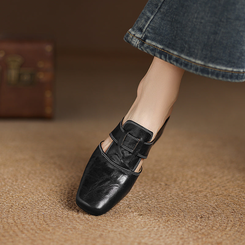 Andie Genuine Leather Mules - Alurea & Co.