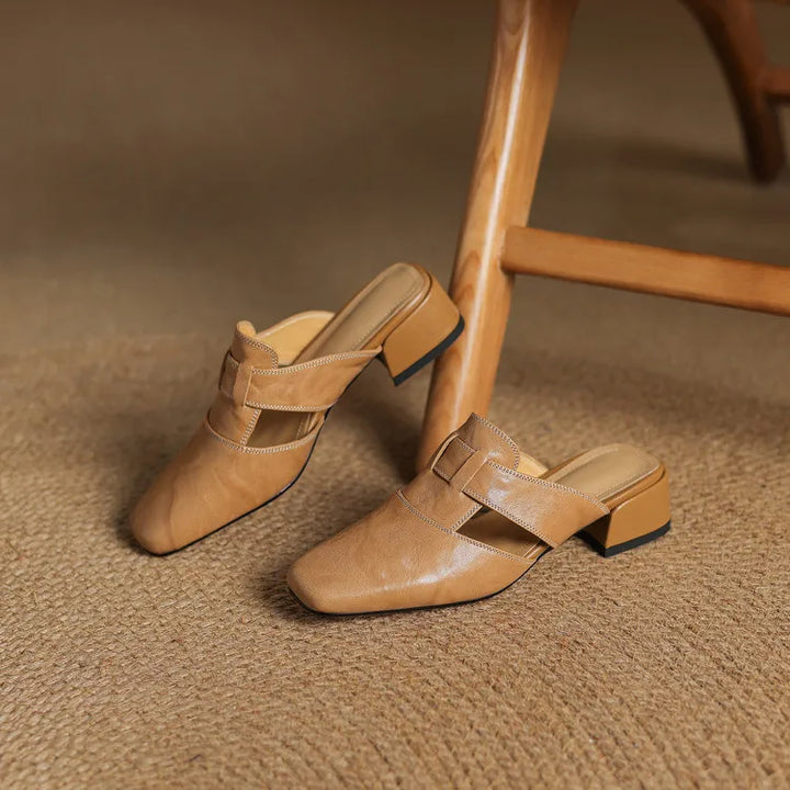 Andie Genuine Leather Mules - Alurea & Co.