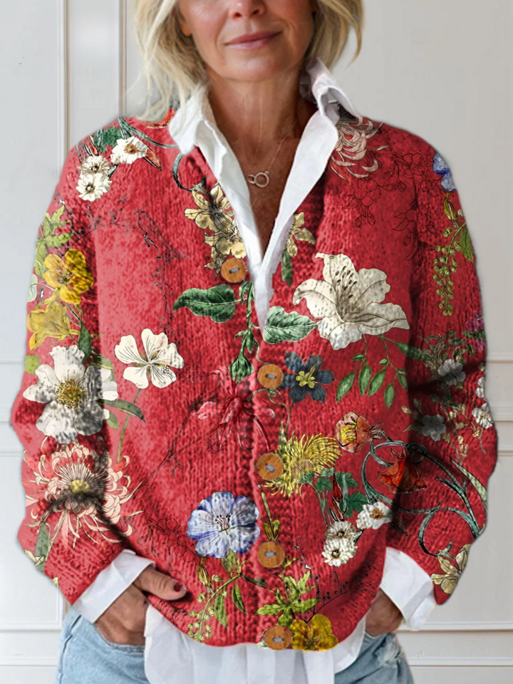 Chloe | Vintage Floral Cardigan Sweater - Alurea & Co.