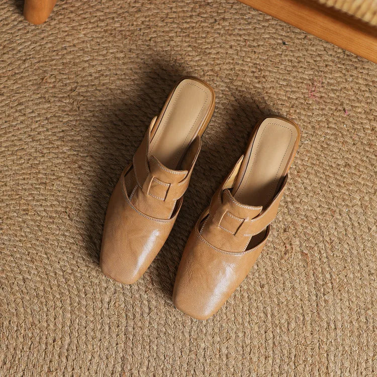Andie Genuine Leather Mules - Alurea & Co.