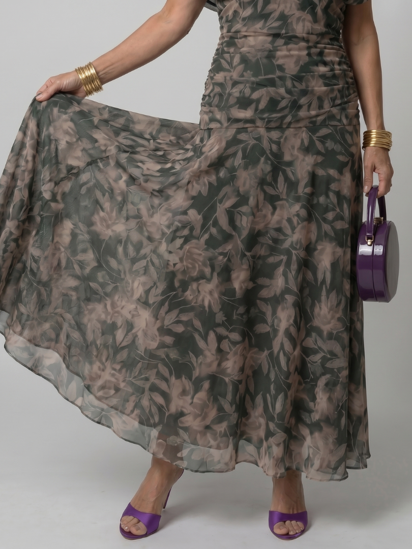 Hannah | Off Shoulder Flow Midi Dress