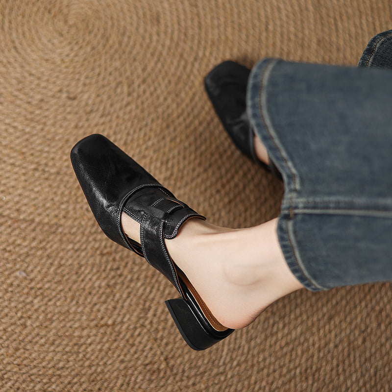 Andie Genuine Leather Mules - Alurea & Co.