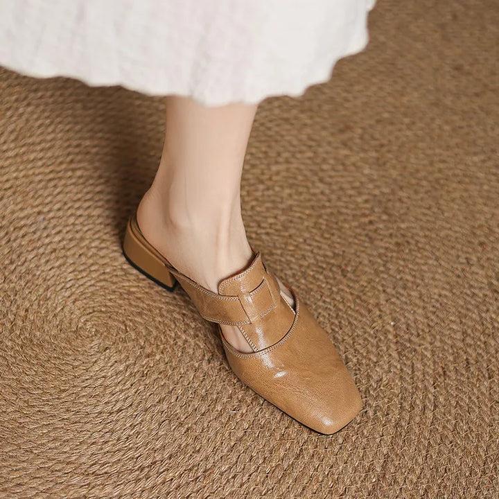 Andie Genuine Leather Mules - Alurea & Co.