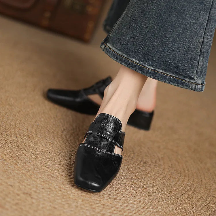 Andie Genuine Leather Mules - Alurea & Co.