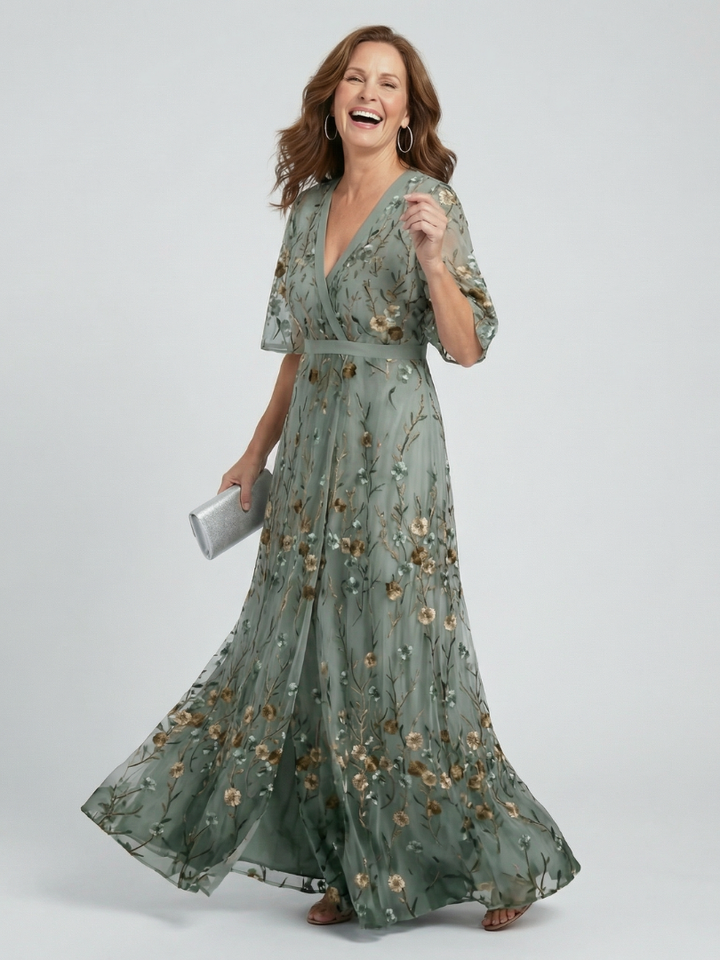 Samantha | Halter Bloom Flow Maxi Dress