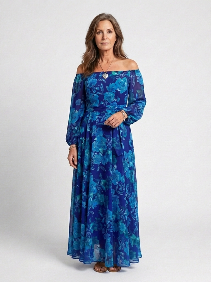 Emma | Off Shoulder Floral Maxi Dress