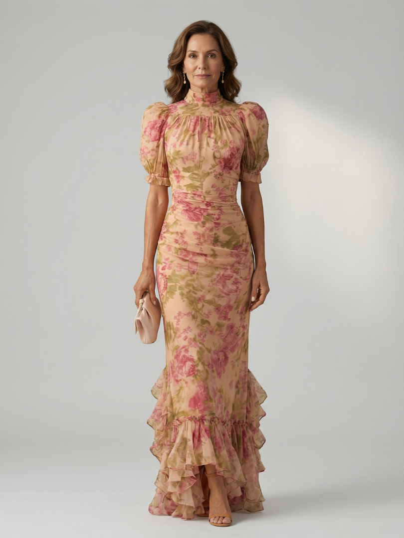 Jasmine | Gentle High Neck Maxi Dress