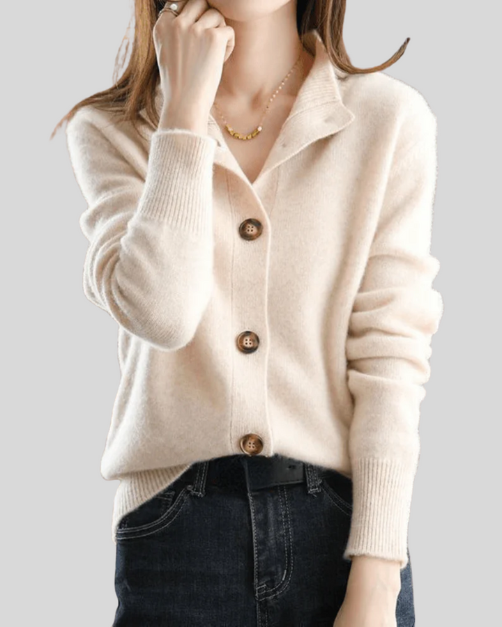 Claire | Retro-Style Cashmere Cardigan - Alurea & Co.