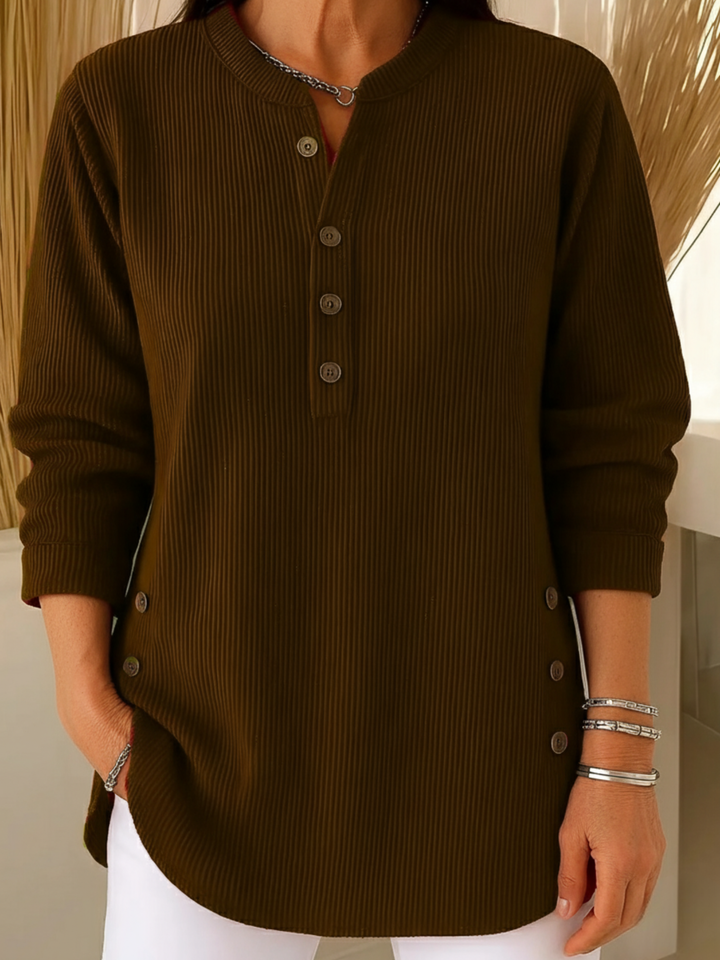 Élise – Long Sleeve Solid Knit Sweater