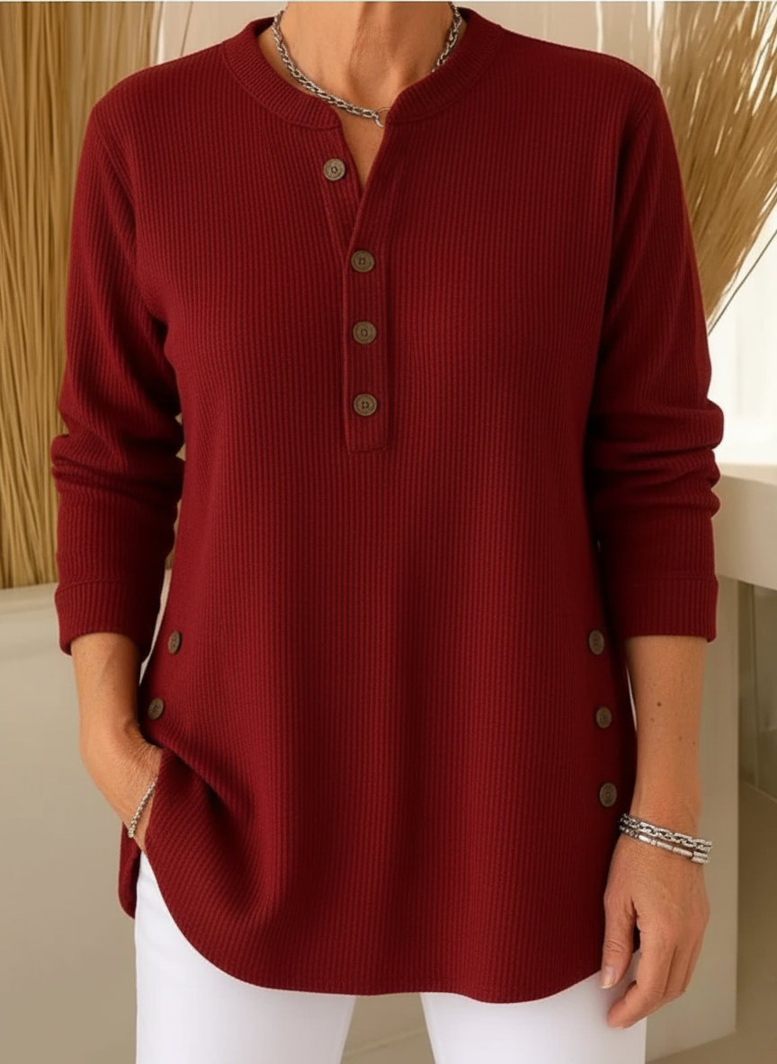 Élise – Long Sleeve Solid Knit Sweater
