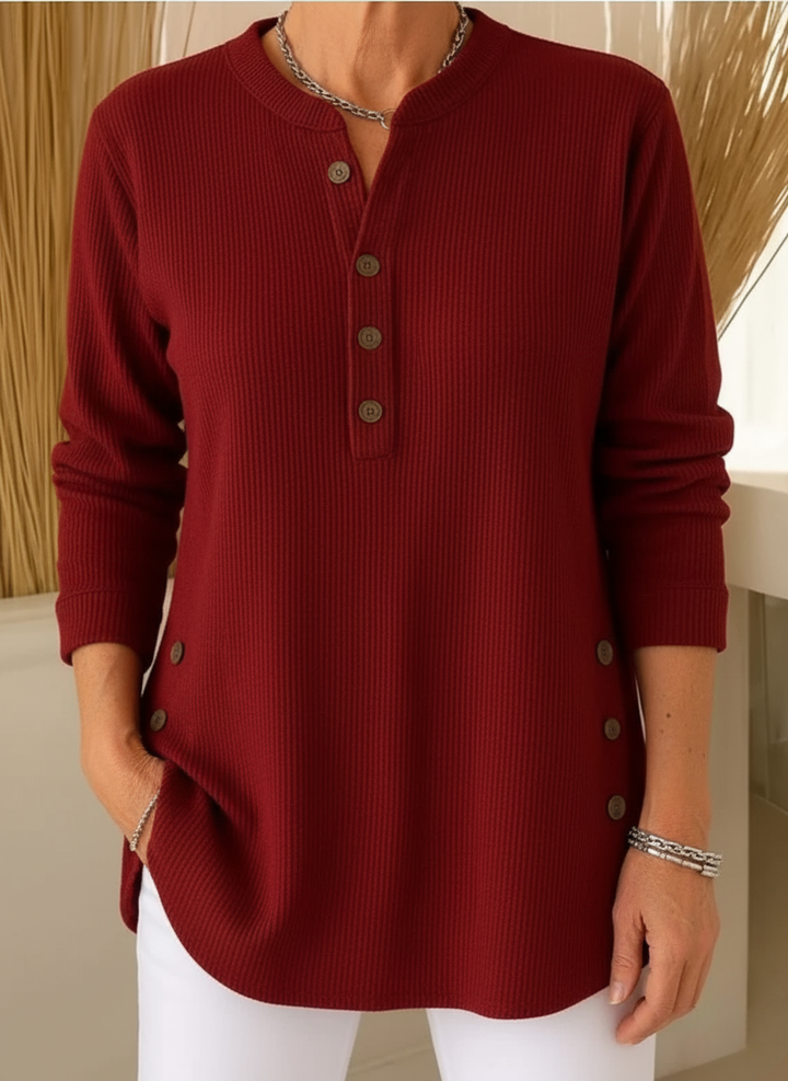 Élise – Long Sleeve Solid Knit Sweater