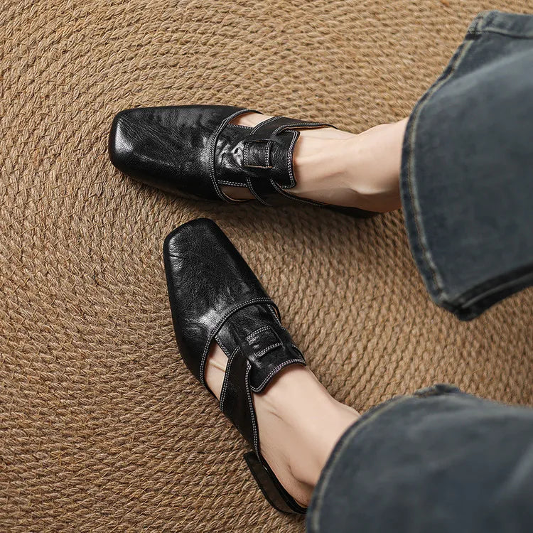 Andie Genuine Leather Mules - Alurea & Co.
