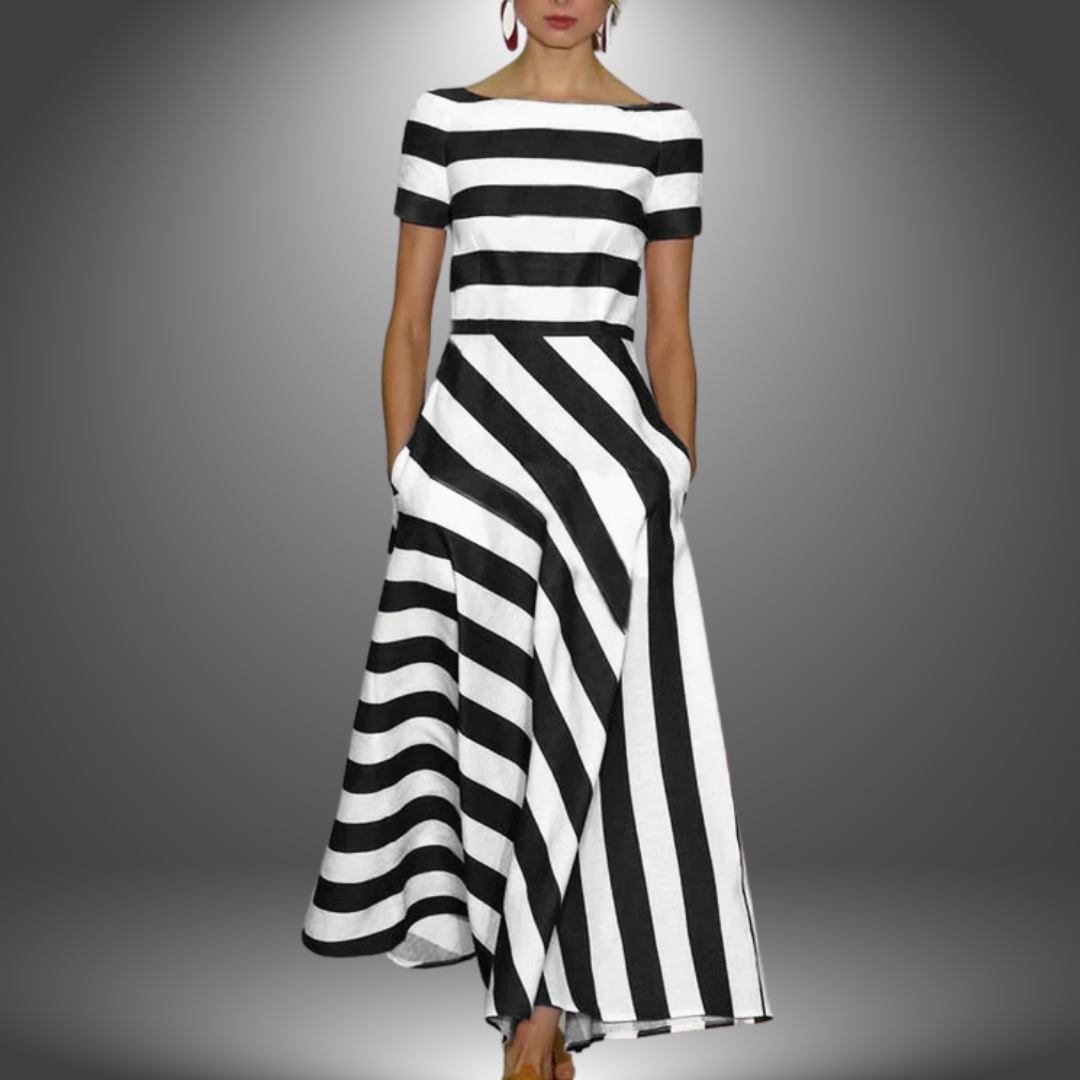 Natalia | Handmade Long Striped Dress