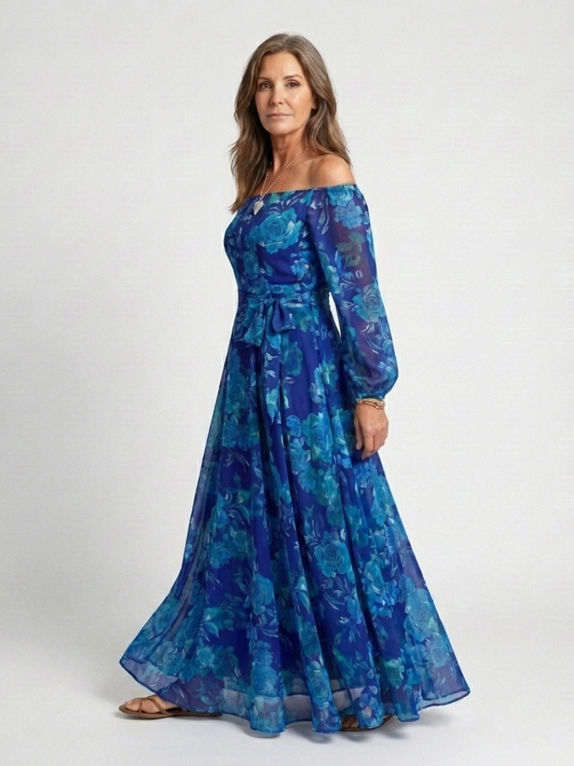 Emma | Off Shoulder Floral Maxi Dress