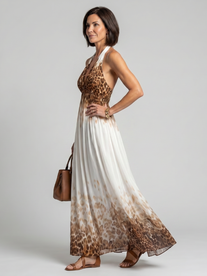 Delaney | Pleated White Midi Dress