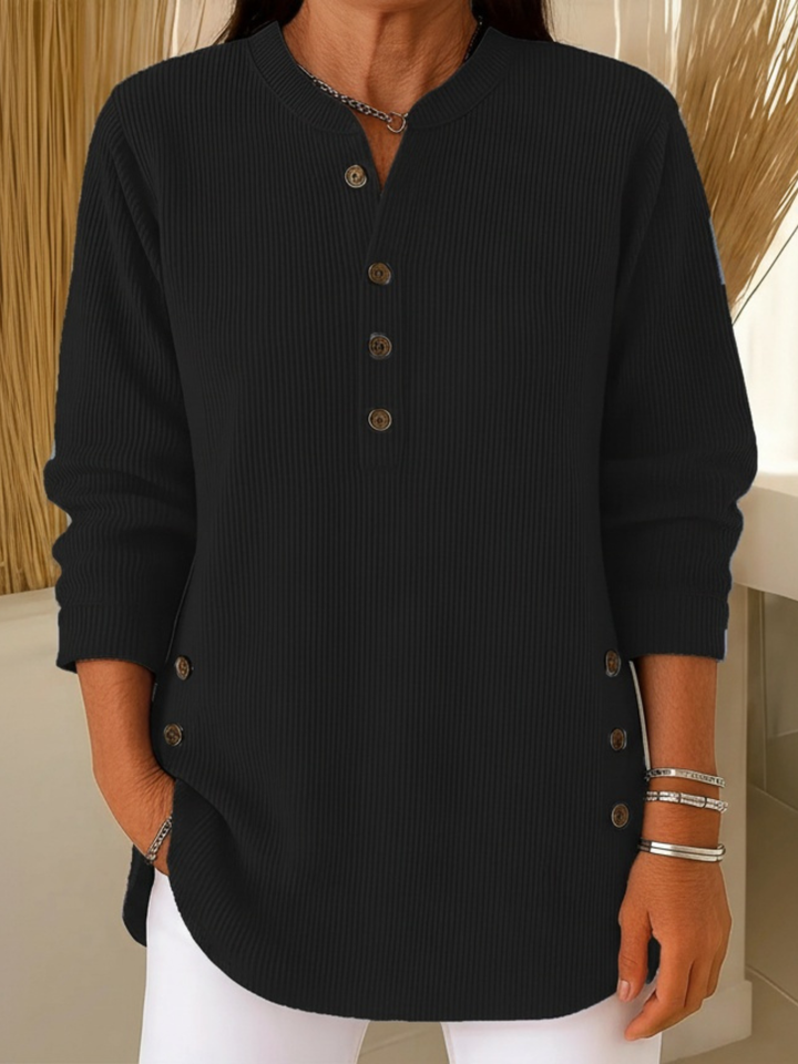 Élise – Long Sleeve Solid Knit Sweater