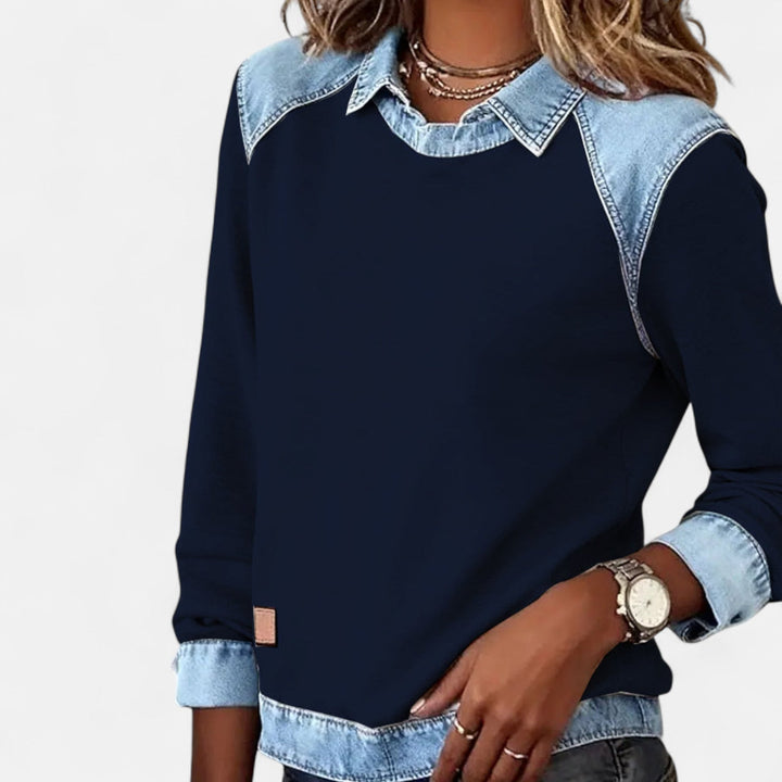 Evelyn – Timeless Chic Long-Sleeve Blouse