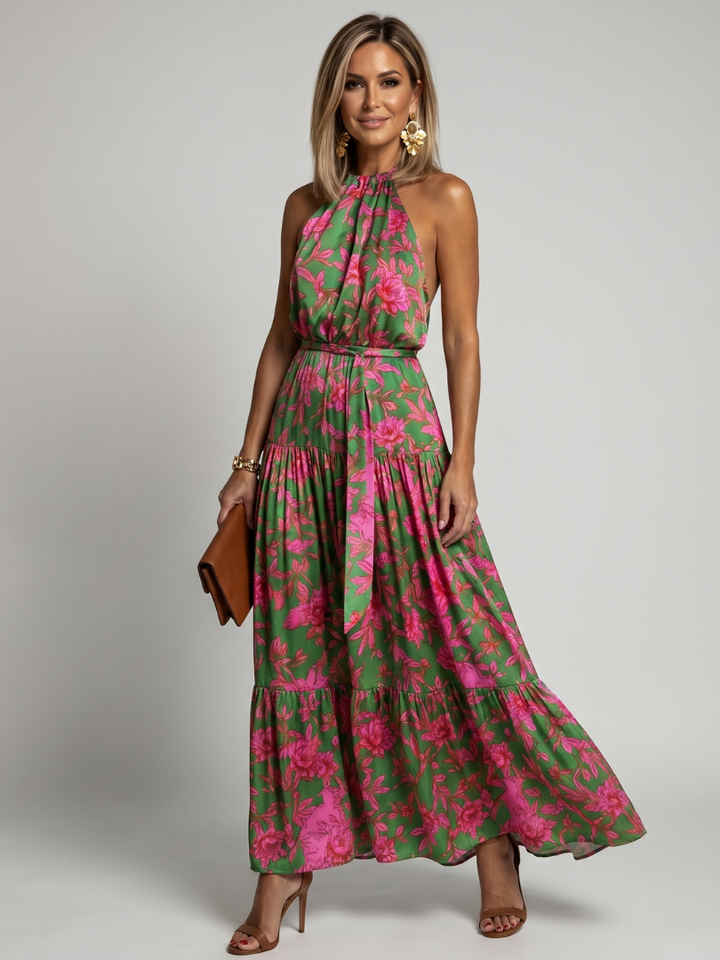 Zoey | Draped Halter Midi Dress