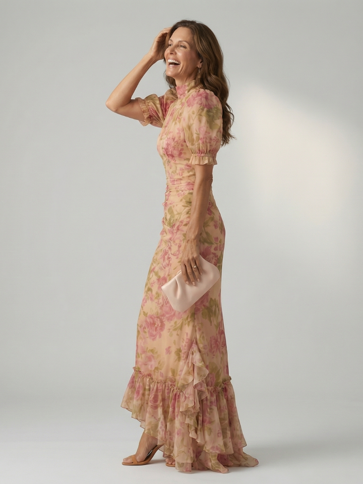 Jasmine | Gentle High Neck Maxi Dress