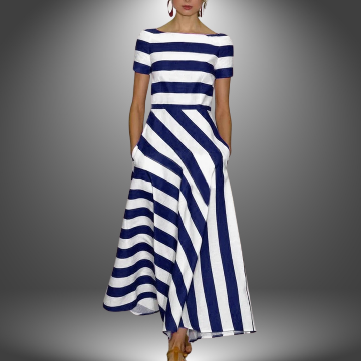 Natalia | Handmade Long Striped Dress
