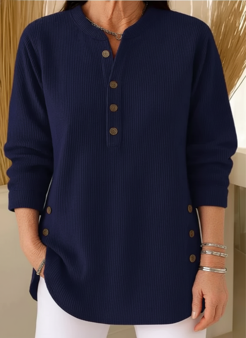 Élise – Long Sleeve Solid Knit Sweater