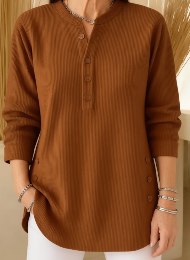 Élise – Long Sleeve Solid Knit Sweater
