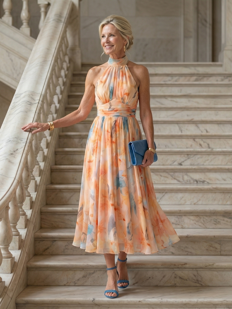 Lauren | Soft Halter Midi Dress