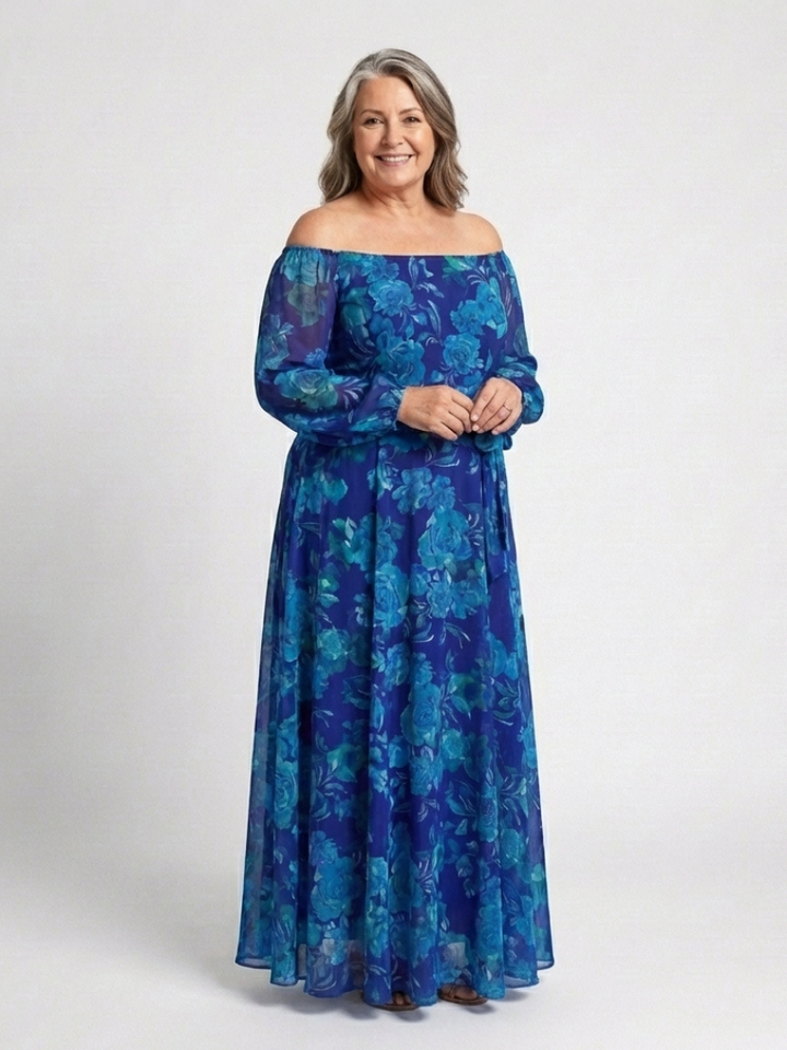 Emma | Off Shoulder Floral Maxi Dress