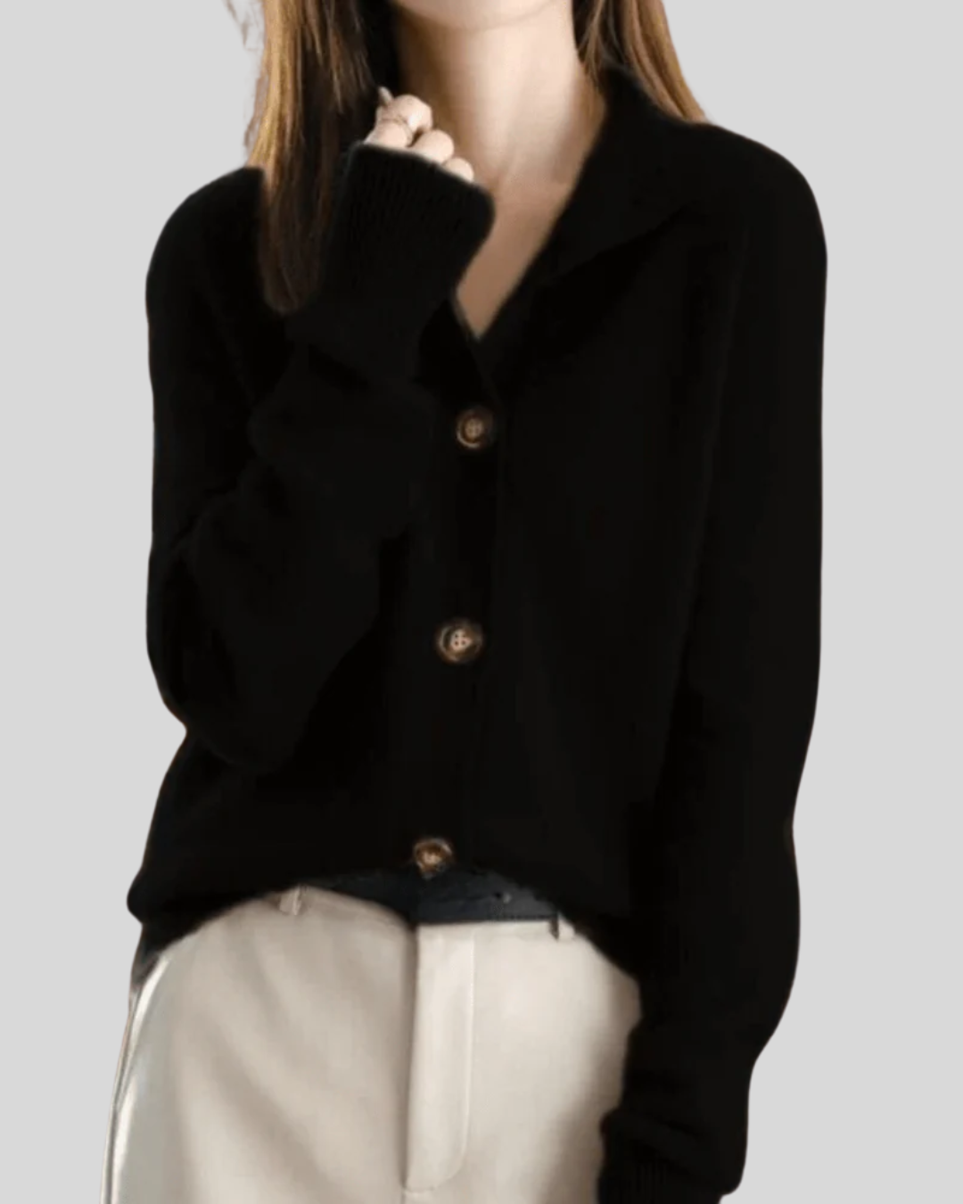 Claire | Retro-Style Cashmere Cardigan - Alurea & Co.