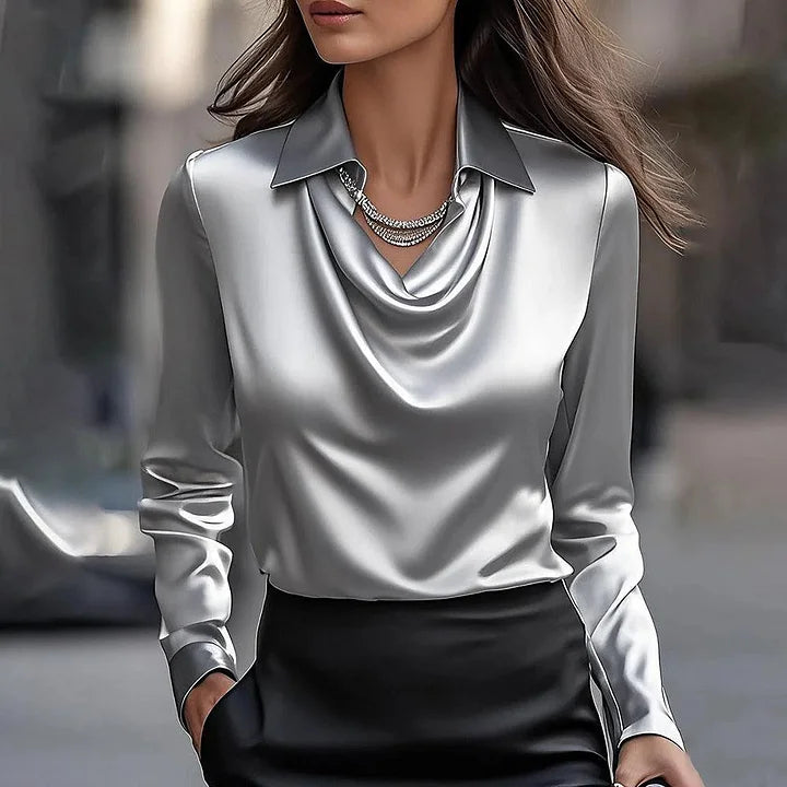Glyn - Elegant Satin Blouse - Alurea & Co.