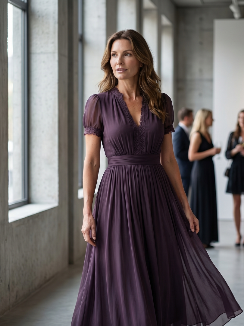 Avery | Gathered Waist Keyhole Maxi Dress