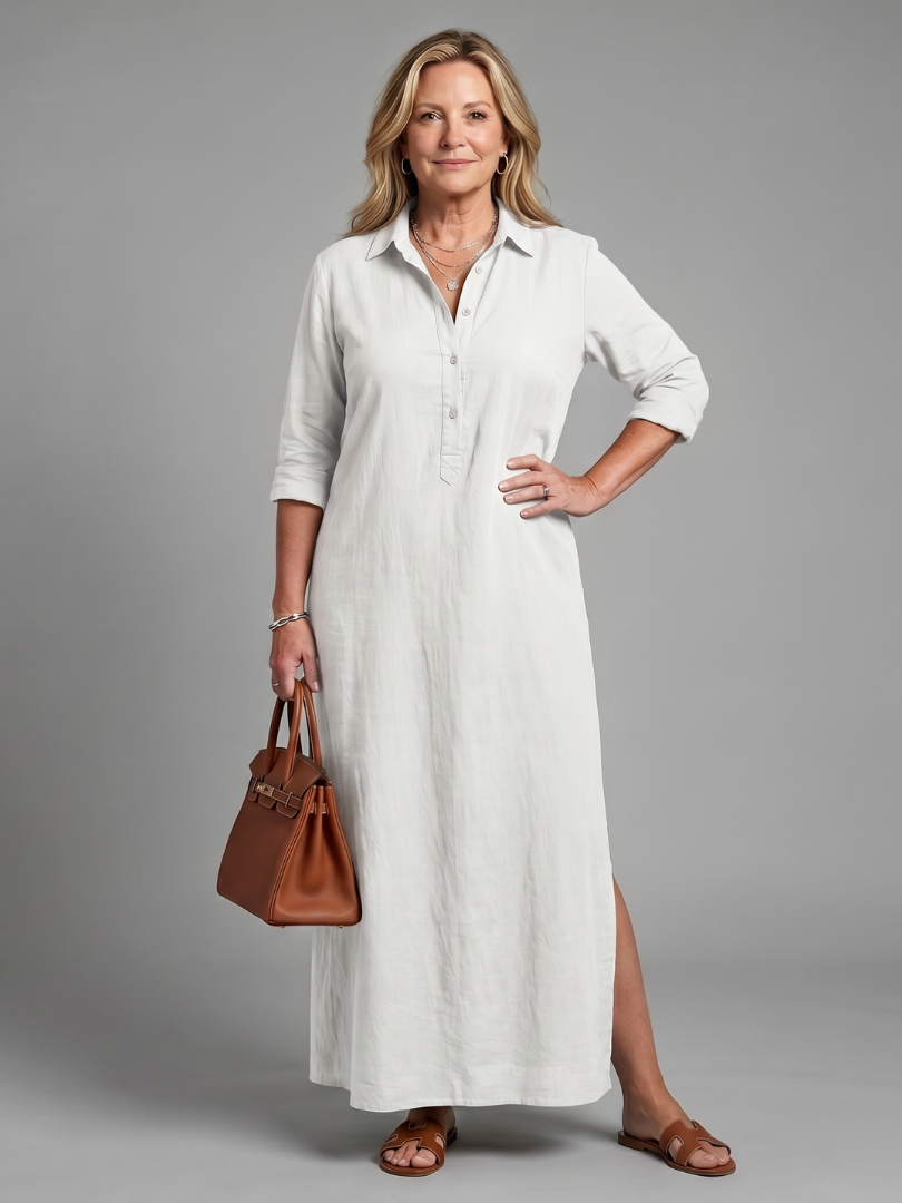 Hazel | Long Sleeve Relaxed Silhouette Maxi Dress