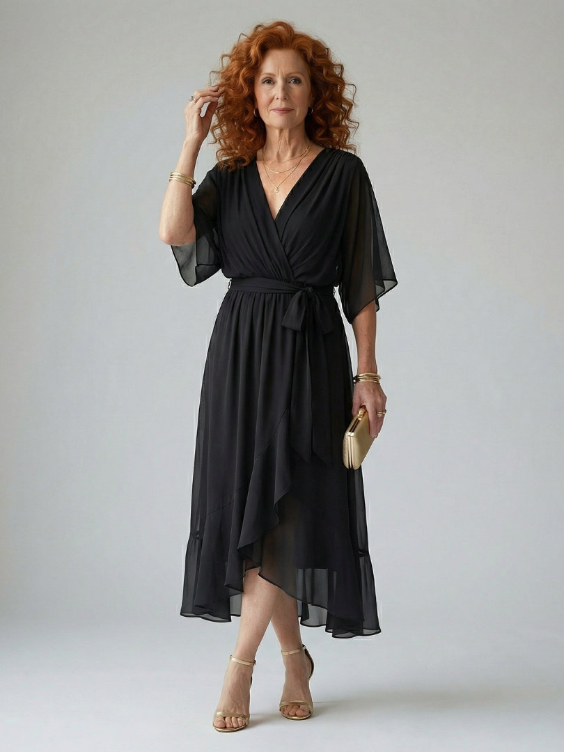 Katherine | Light Drape Midi Dress