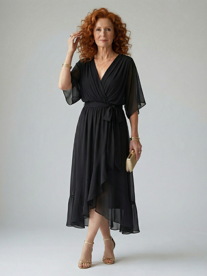 Katherine | Light Drape Midi Dress