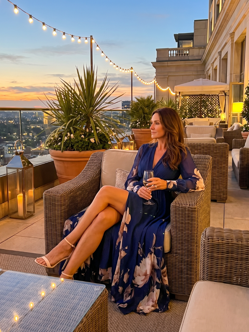 Audrey | Pleated Sheer Sleeves Maxi Dress