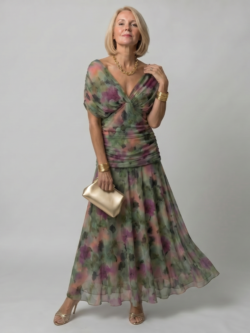 Hannah | Off Shoulder Flow Midi Dress
