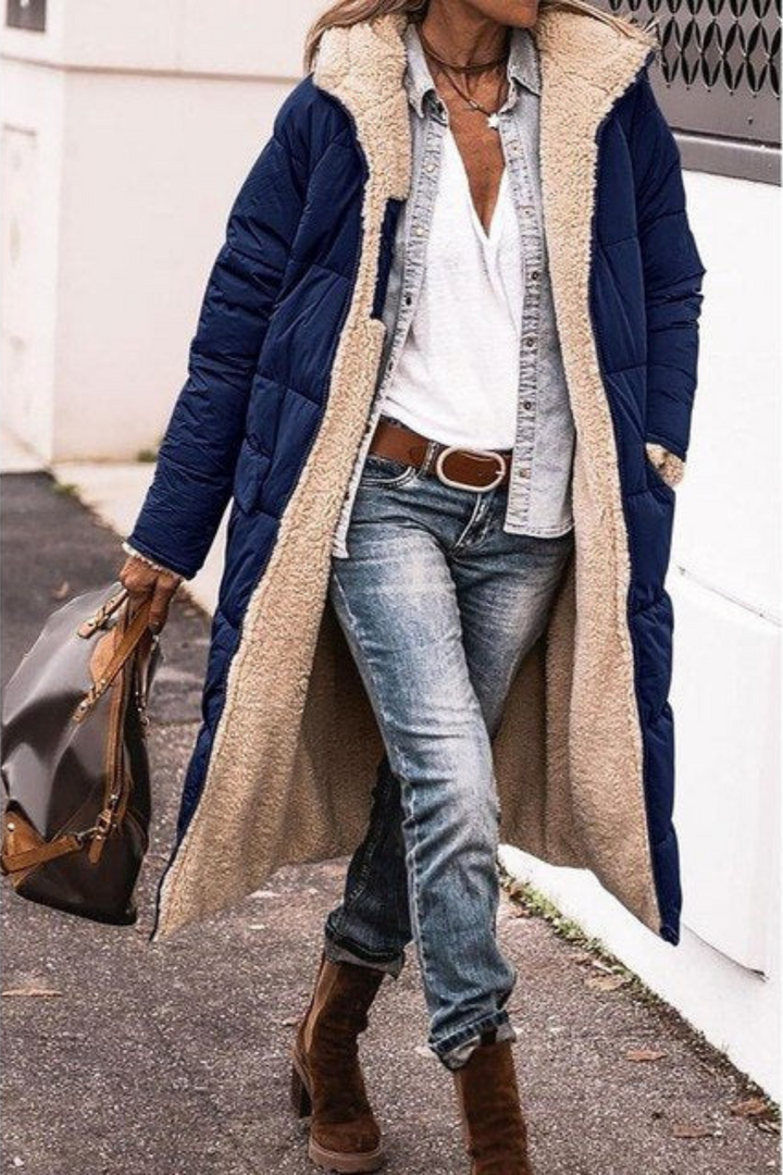 Elegant Reversible Coat for Women - Alurea & Co.