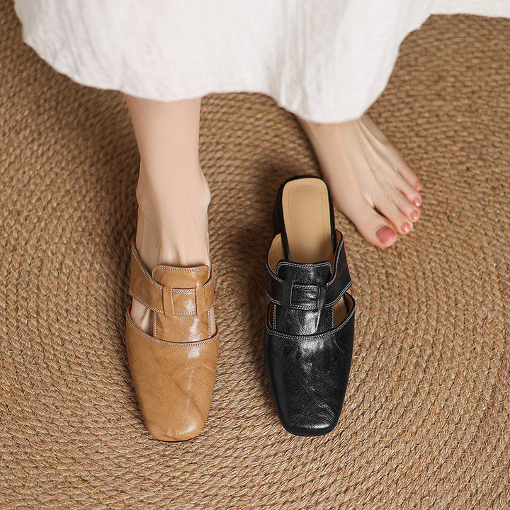 Andie Genuine Leather Mules - Alurea & Co.
