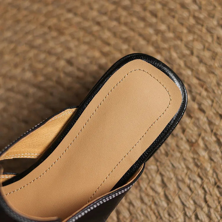 Andie Genuine Leather Mules - Alurea & Co.
