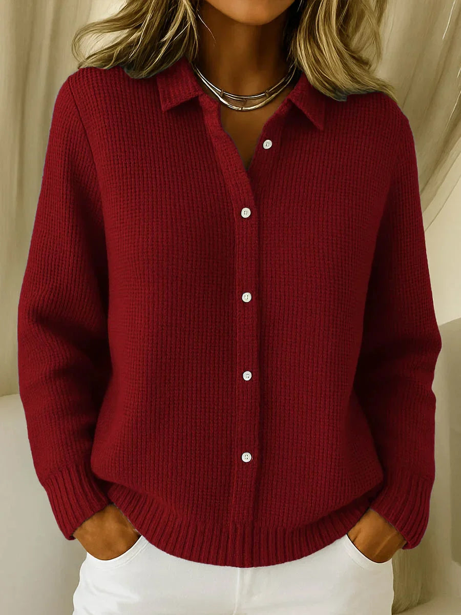 Katrina – Textured Knit Button Cardigan - Alurea & Co.