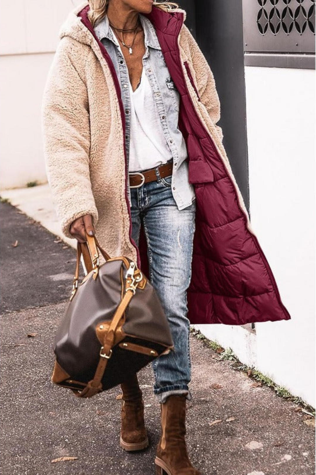 Elegant Reversible Coat for Women - Alurea & Co.