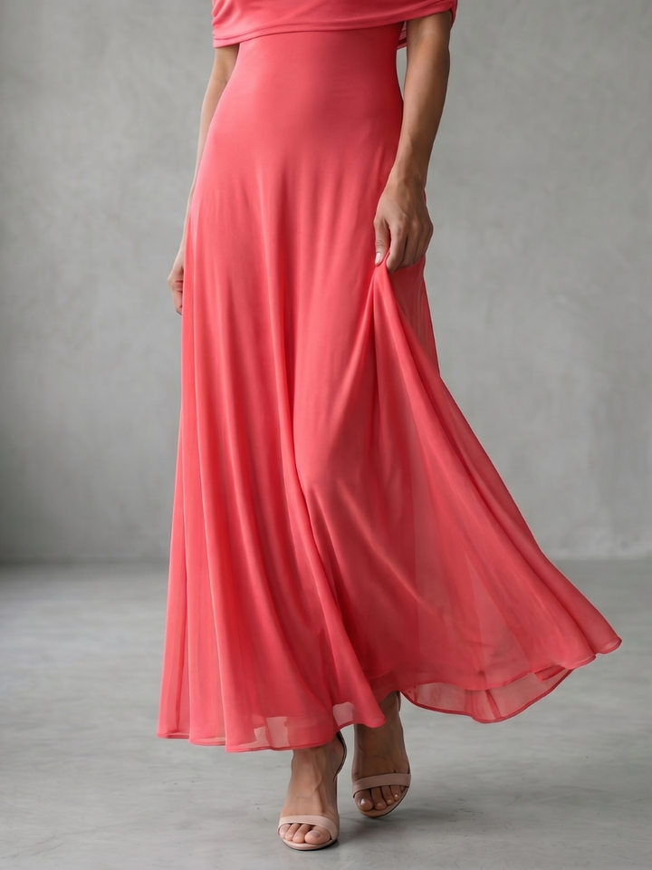 Addison | Off Shoulder Draped Midi Dress