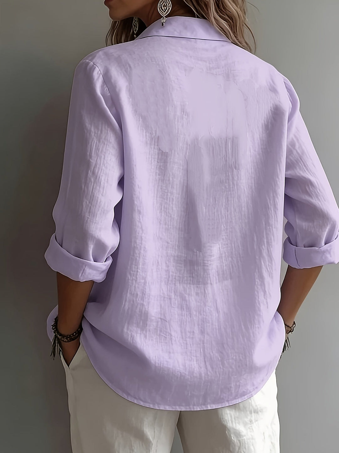 Aurelia – Effortless Linen Luxe Button-Down Blouse