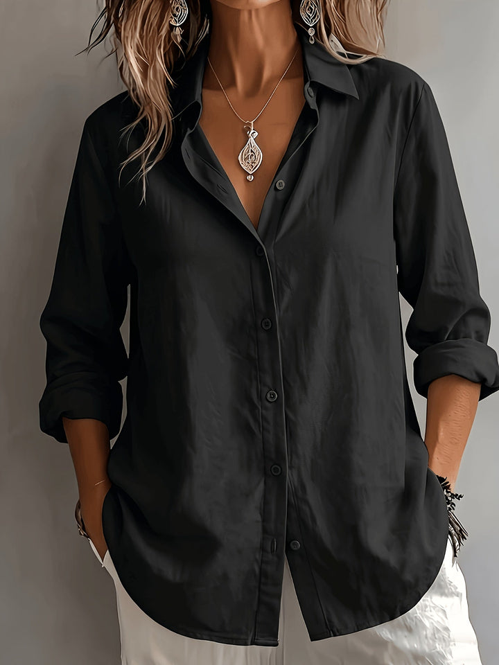 Aurelia – Effortless Linen Luxe Button-Down Blouse