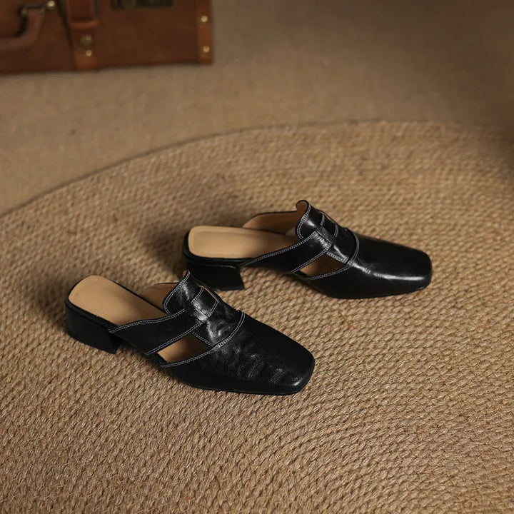 Andie Genuine Leather Mules - Alurea & Co.