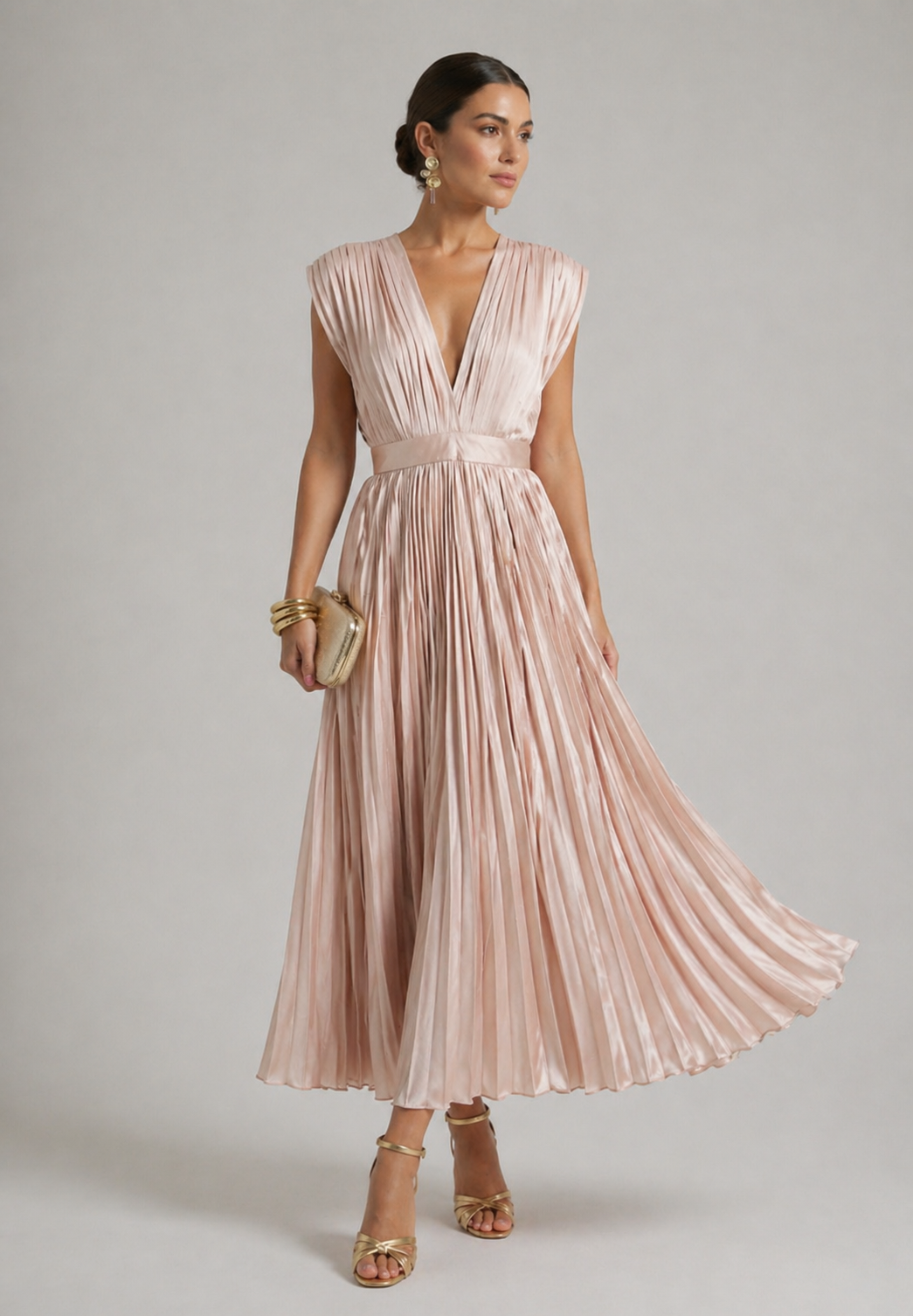 Genevieve | Timeless Pleated Midi Dress